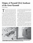 Research paper thumbnail of Origins of Pyramid GId, Southeast of the Great Pyramid