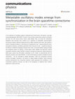 Research paper thumbnail of Metastable oscillatory modes emerge from synchronization in the brain spacetime connectome