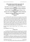 Research paper thumbnail of Inflation Volatility Quality of Institutions and Openness