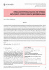 Research paper thumbnail of FORMAL INSTITUTIONAL FAILINGS AND INFORMAL EMPLOYMENT: EVIDENCE FROM THE WESTERN BALKANS