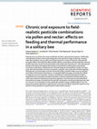 Research paper thumbnail of Chronic oral exposure to field-realistic pesticide combinations via pollen and nectar: effects on feeding and thermal performance in a solitary bee