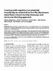 Research paper thumbnail of Insect growth regulators as potential insecticides to control olive fruit fly ( Bactrocera oleae Rossi): insect toxicity bioassays and molecular docking approach