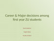 Research paper thumbnail of Career & Major decisions among first year Zayed University students