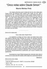 Research paper thumbnail of Traducción y comentarios Cinco notas sobre Claude Simon