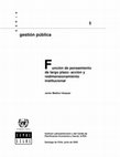 Research paper thumbnail of Función de pensamiento de largo plazo: acción y redimensionamiento institucional