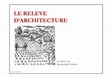 Research paper thumbnail of LE RELEVE D'ARCHITECTURE