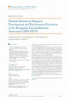 Research paper thumbnail of Parental Burnout in Hungary - Development and Psychometric Evaluation of the Hungarian Parental Burnout Assessment (PBA-HUN)