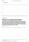 Research paper thumbnail of Türkiye'de Sosyoloji Kimler Katletti?