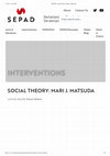 Research paper thumbnail of Social Theory: Mari J. Matsuda