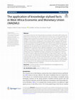 Research paper thumbnail of The application of knowledge stylised facts in West Africa Economic and Monetary Union (WAEMU)