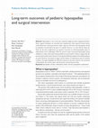 Research paper thumbnail of Long-term outcomes of pediatric hypospadias and surgical intervention