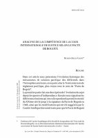 Research paper thumbnail of Analyse de la Compétence de la Cour Internationale de Justice selon le Pacte de Bogotá