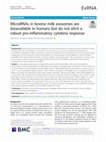 Research paper thumbnail of MicroRNAs in bovine milk exosomes are bioavailable in humans but do not elicit a robust pro-inflammatory cytokine response