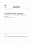 Research paper thumbnail of Companies keep slashing jobs, but new technologies won't replace good management