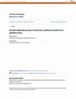 Research paper thumbnail of Women\u27s leadership journeys in family firms: preliminary results from a qualitative study