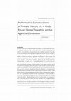 Research paper thumbnail of Performative Constructions of Female Identity at a Hindu Ritual: Some Thoughts on the Agentive Dimension