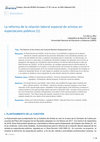 Research paper thumbnail of La reforma de la relación laboral especial de artistas en espectáculos públicos