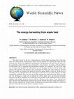 Research paper thumbnail of The energy harvesting from waste heat