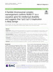 Research paper thumbnail of A familial chromosomal complex rearrangement confirms RUNX1T1 as a causative gene for intellectual disability and suggests that 1p22.1p21.3 duplication is likely benign