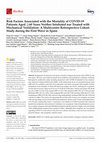 Research paper thumbnail of Risk Factors Associated with the Mortality of COVID-19 Patients Aged ≥60 Years Neither Intubated nor Treated with Mechanical Ventilation: A Multicentre Retrospective Cohort Study during the First Wave in Spain