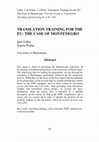 Research paper thumbnail of Translation Training for the EU: The Case of Montenegro