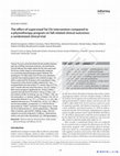 Research paper thumbnail of The effect of supervised Tai Chi intervention compared to a physiotherapy program on fall-related clinical outcomes: a randomized clinical trial