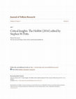 Research paper thumbnail of Critical Insights: The Hobbit (2016) edited by Stephen W. Potts