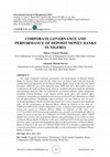 Research paper thumbnail of Corporate Governance and Performance of Deposit Money Banks in Nigeria