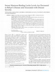 Research paper thumbnail of Serum mannose-binding lectin levels are decreased in behcet's disease and associated with disease severity