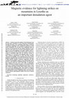 Research paper thumbnail of Magnetic evidence for lightning strikes on mountains in Lesotho as an important denudation agent