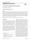 Research paper thumbnail of A review of the use of optimal control in social models