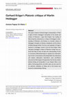 Research paper thumbnail of Gerhard Krüger's Platonic Critique of Martin Heidegger (published, open access)