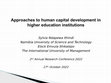 Research paper thumbnail of Approaches to human capital development in higher education institutions