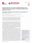 Research paper thumbnail of Genome Sequences of 18 Foot-and-Mouth Disease Virus Outbreak Strains of Serotype O Sublineage Ind2001d from India, 2013 to 2014