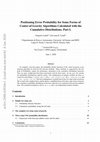 Research paper thumbnail of Positioning Error Probability for Some Forms of Center-of-Gravity Algorithms Calculated with the Cumulative Distributions. Part I