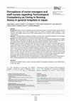 Research paper thumbnail of Perceptions of nurse managers and staff nurses regarding Technological Competency as Caring in Nursing theory in general hospitals in Japan