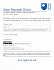 Research paper thumbnail of Rurality and social innovation processes and outcomes: A realist evaluation of rural social enterprise activities