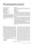 Research paper thumbnail of Effect of oral administration of cyclosporine on Toxoplasma gondii infection status of cats