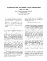 Research paper thumbnail of Metarepresentational Versus Control Theories of Metacognition