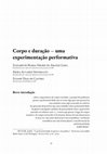 Research paper thumbnail of Corpo e duração – uma experimentação performativa