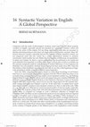 Research paper thumbnail of Syntactic Variation in English: A Global Perspective.