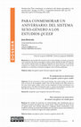 Research paper thumbnail of Para conmemorar un aniversario: del sistema sexo-género a los estudios queer