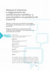 Research paper thumbnail of Ataques à imprensa e negacionismo do conhecimento científico: o caso brasileiro na pandemia de Covid-19