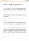 Research paper thumbnail of Éthique et Politique De L'Immersion Sur Les Scènes Contemporaines : Théories en Tension