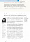 Research paper thumbnail of Wie beeinflussen Nahrungsfette und -kohlenhydrate die Wirkung von Insulin?