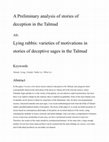 Research paper thumbnail of A Preliminary analysis of stories of deception in the Talmud