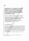 Research paper thumbnail of Variability in Long Bone Growth Patterns and Limb Proportions within and Amongst Mesolithic and Neolithic Populations from Southeast Europe