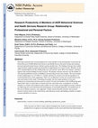 Research paper thumbnail of Research Productivity of Members of IADR Behavioral Sciences and Health Services Research Group: Relationship to Professional and Personal Factors