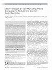 Research paper thumbnail of Effectiveness of a Social Marketing Media Campaign to Reduce Oral Cancer Racial Disparities