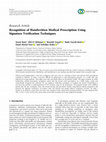 Research paper thumbnail of Recognition of Handwritten Medical Prescription Using Signature Verification Techniques